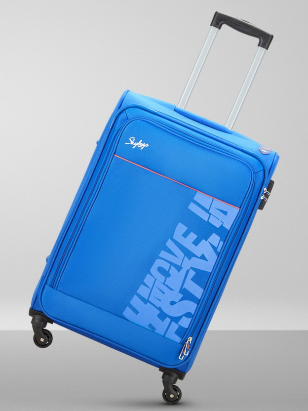 SKYBAGS Rhumba Polyester Softsided 69 cm Medium Check-in Trendy Blue Trolley Expandable  Check-in Suitcase 4 Wheels - 27 Inch
