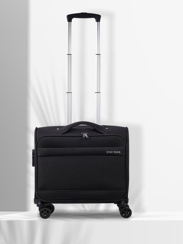 Stony Brook by Nasher Miles Force Polyester 33 Ltr Black Soft Sided Laptop Roller Case Cabin Suitcase 8 Wheels - 15 inch
