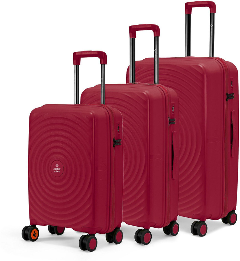 NASHER MILES Goa Polypropylene Hard-Sided Trolley Bags 55, 65 & 75 cm Lightweight Durable Cabin & Check-in Set 8 Wheels - 28 inch