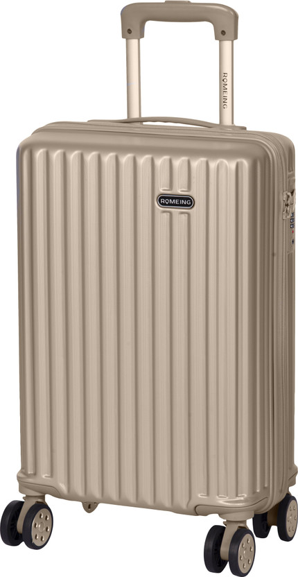 ROMEING Genoa Polycarbonate (20 Inch | 55 cm) Gold Hard-sided Cabin Luggage Trolley Bag Cabin Suitcase 4 Wheels - 20 inch