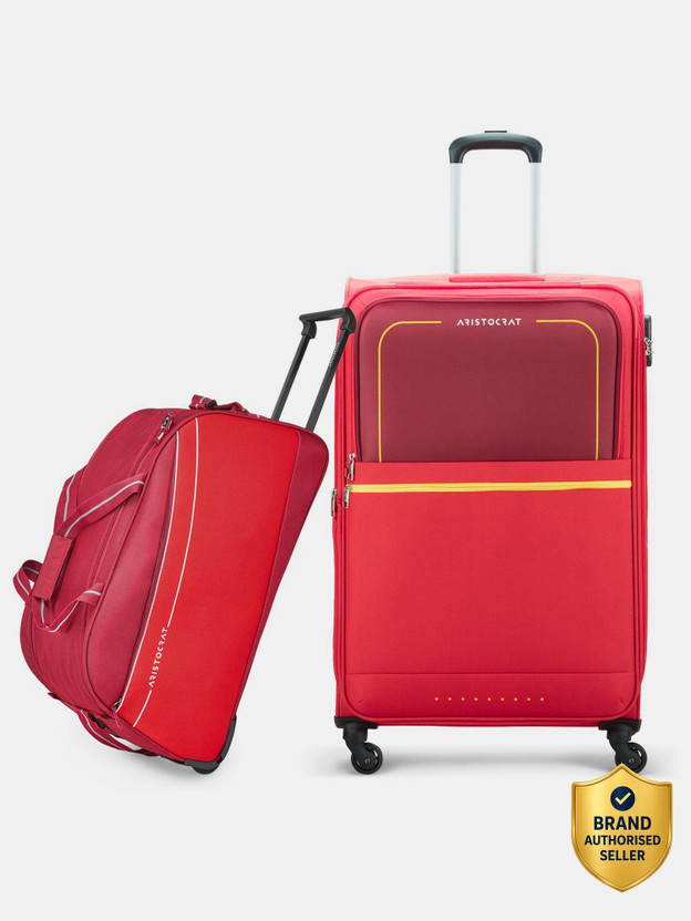 ARISTOCRAT Evolve Large Trolley Bag 79cm & Delta Duffle Trolley 62cm For Travel Expandable  Check-in Suitcase 4 Wheels - 34 inch