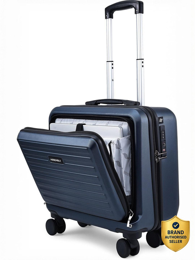 Assembly Assembly Premium Polycarbonate Overnighter Trolley Bag with Laptop Compartment & TSA Lock Cabin Suitcase 8 Wheels - 16 inch - Flipkart Deal