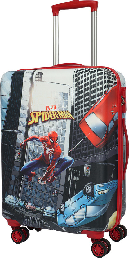 MARVEL Novex Original Spider Man Hard Sided Polycarbonate Kids Trolley 22" Cabin Suitcase 4 Wheels - 22 inch
