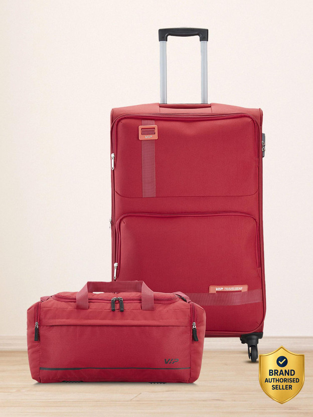 VIP �Durable Polyester Soft sided Cabin size trolley with 45L duffle Expandable  Check-in Suitcase 4 Wheels - 31 Inch