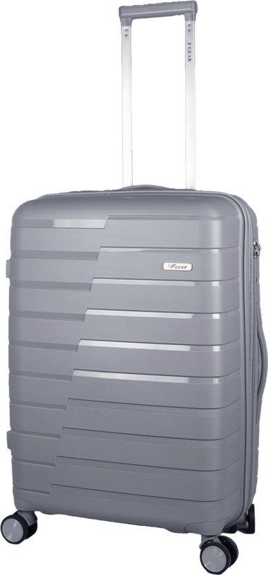 F Gear PPS27 Light Grey Medium Expandable  Check-in Suitcase 8 Wheels - 24 inch