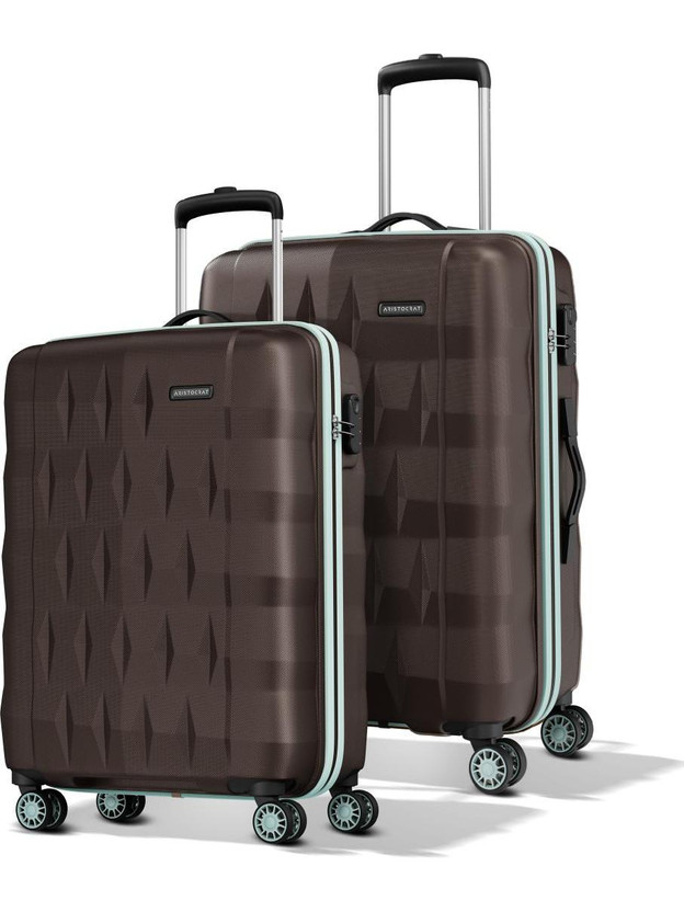 ARISTOCRAT Comet of 2 Trolley Bag | S+M | Hard Luggage with Combination Lock Cabin & Check-in Set 8 Wheels - 26 Inch