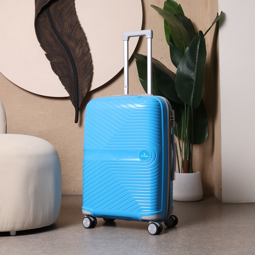 JACY LONDON Hard Sided PP 4 Wheel Spinners, Expandable Bag with Combi Lock Check-in Suitcase 8 Wheels - 26 inch