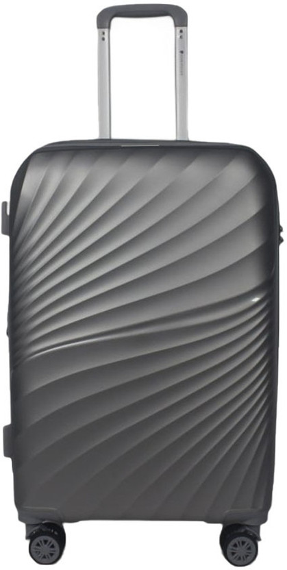 ALLER STALLION Stylish PP Hard Luggage - Silver Grey - Medium Size 24 Inch Expandable  Check-in Suitcase 8 Wheels - 24 inch