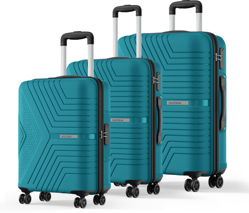 Safari Magnum Zeno Set of 3 (Small 55cm | Medium 65cm | Large 75cm) 4W Cabin & Check-in Set 4 Wheels - 30 Inches