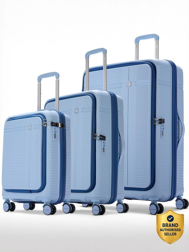 ARISTOCRAT Solana Set of 3 Trolley Bag | Hard Luggage with Laptop Compartment & TSA Lock Cabin & Check-in Set 8 Wheels - 30 inch