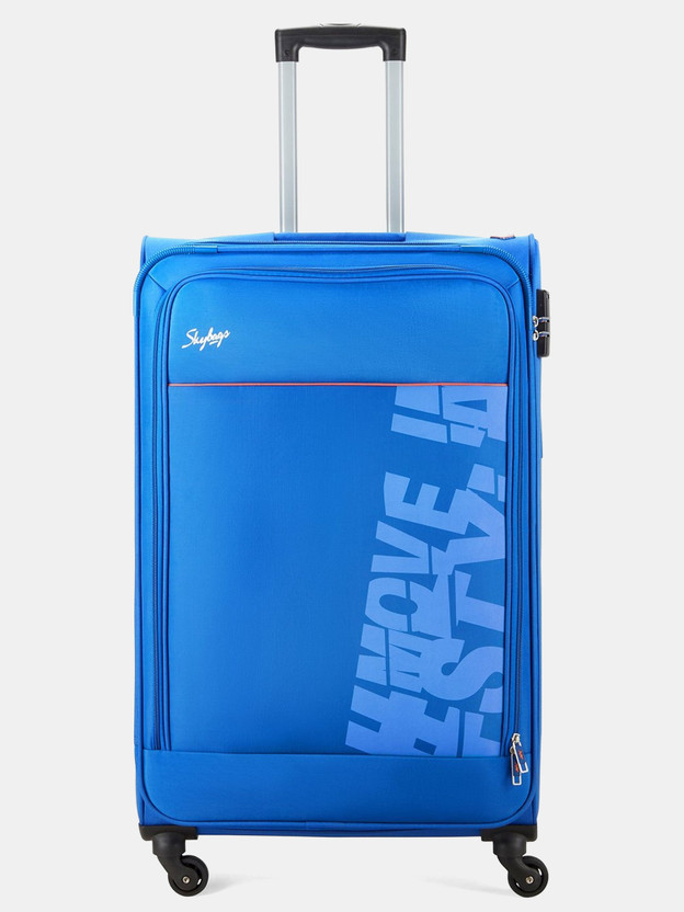 SKYBAGS Rhumba Polyester Softsided 79 cm Large Check-in Trendy Blue Trolley Expandable  Check-in Suitcase 4 Wheels - 31 Inch