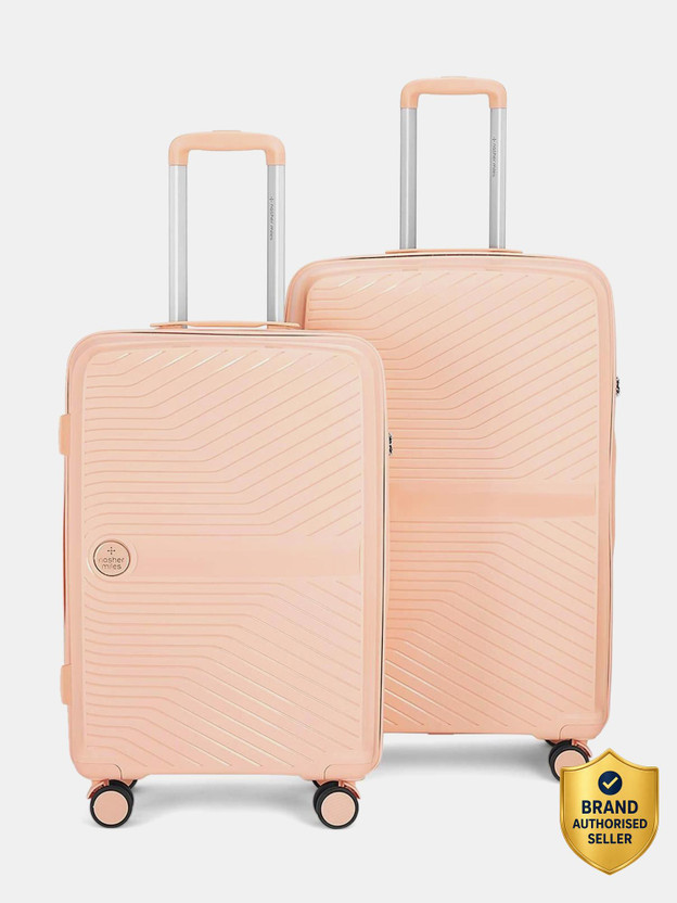 NASHER NASHER MILES Bruges Hard-Sided Polypropylene Luggage Set of 2 Peach Trolley Bags (65 & 75 cm) Check-in Suitcase 8 Wheels - 28 inch - Flipkart Deal
