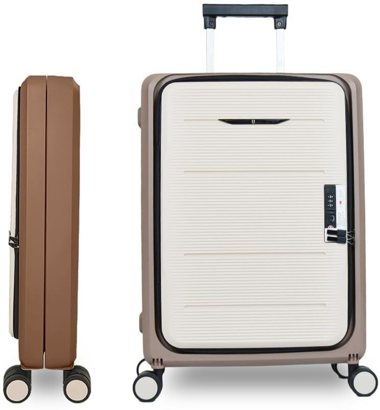 KUBER INDUSTRIES Trolley Bags for Suitcase|Lightweight Luggage Bag|24 Inch|Coffee Expandable  Cabin Suitcase 4 Wheels - 24 inch