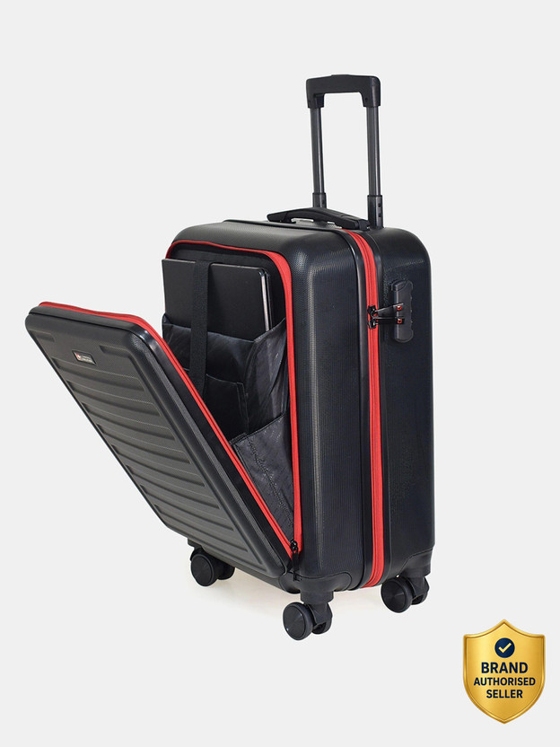 SWISS MILITARY PRIMUS Hard-Sided Laptop-Luggage Trolley Bag Cabin Suitcase 4 Wheels - 20 inch