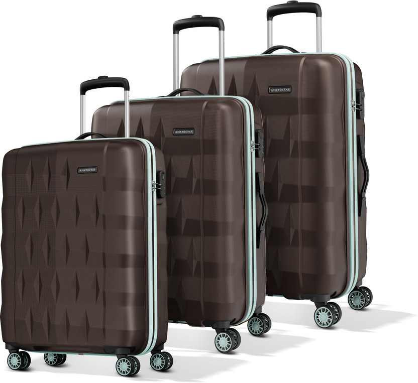 ARISTOCRAT Comet Set of 3 Trolley Bag | S+M+L | Hard Luggage with Combination Lock Cabin & Check-in Set 8 Wheels - 30 Inch