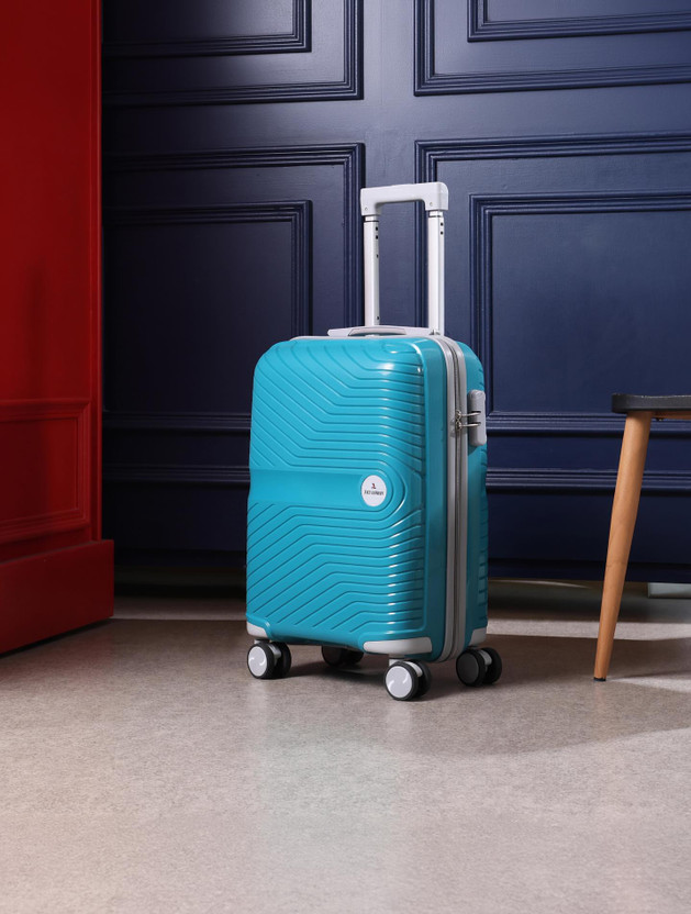JACY LONDON SHANGHAI Hard Sided Polycarbonate 4 wheel spinner with Number Lock KL-2582 Cabin Suitcase 8 Wheels - 22 inch