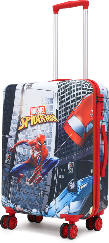MARVEL Novex Original Spider Man Hard Sided Polycarbonate Kids Trolley Bag 18" Cabin Suitcase 4 Wheels - 18 inch