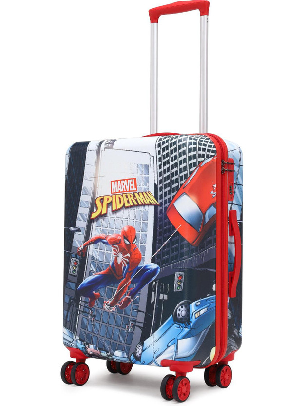 MARVEL Novex Original Spider Man Hard Sided Polycarbonate Kids Trolley Bag 18" Cabin Suitcase 4 Wheels - 18 inch