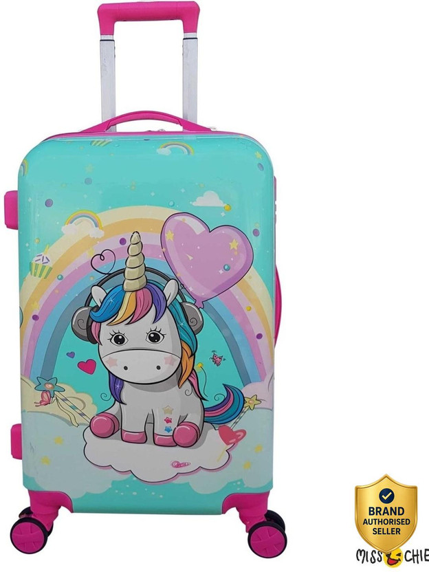 Miss & Chief ABS Hard Shell Cartoon Print Kids Travel Trolley Bag With 360° spinner wheels Check-in Suitcase 8 Wheels - 24 inch