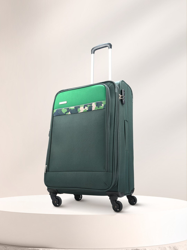 ARISTOCRAT Commander Soft Body 91L Trolley Travel Luggage with Combination Lock Expandable  Check-in Suitcase 4 Wheels - 27 Inch