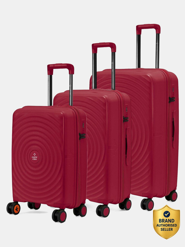 NASHER MILES Goa Polypropylene Hard-Sided Trolley Bags 55, 65 & 75 cm Lightweight Durable Cabin & Check-in Set 8 Wheels - 28 inch