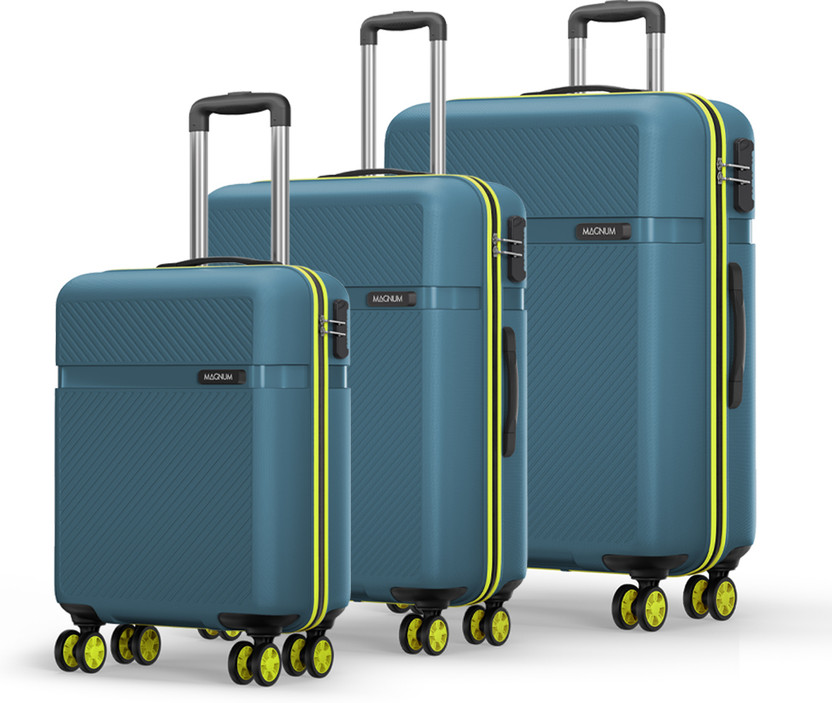 Safari Magnum Fury Set of 3 (Small 55cm | Medium 65cm | Large 75cm) 4W Cabin & Check-in Set 8 Wheels - 30 Inches