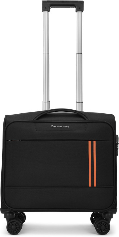 NASHER MILES Pound Soft-Sided Polyester Overnighter 18 inch Laptop Trolley Bag for Travel Cabin Suitcase 8 Wheels - 18 inch