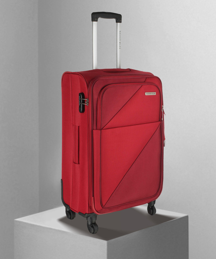 NASHER MILES Texas soft-sided Polyester Cabin Luggage Red 20 inch |51cm Trolley bag Expandable  Cabin Suitcase 4 Wheels - 20 inch