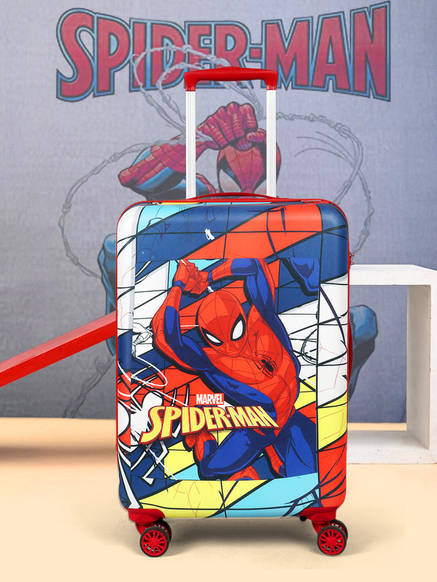 MARVEL Spiderman Kids Trolley Suitcase – Durable Hard Shell with Telescopic Handle Cabin Suitcase 4 Wheels - 22 inch