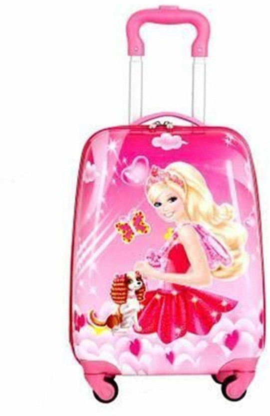 Harsehaj Products Brown baby Printed Pattern Suitcase / Kids Trolley Bag Cabin Suitcase 4 Wheels - 16 inch