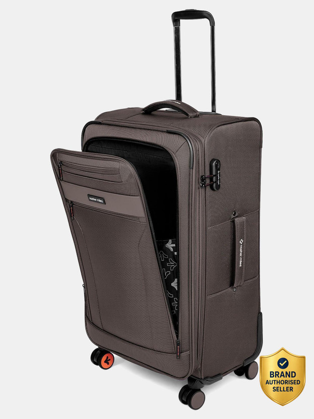 NASHER MILES Berlin Expander Soft-Sided Polyester 28 Inch Lightweight Travel Trolley Bag Expandable  Check-in Suitcase 8 Wheels - 28 inch