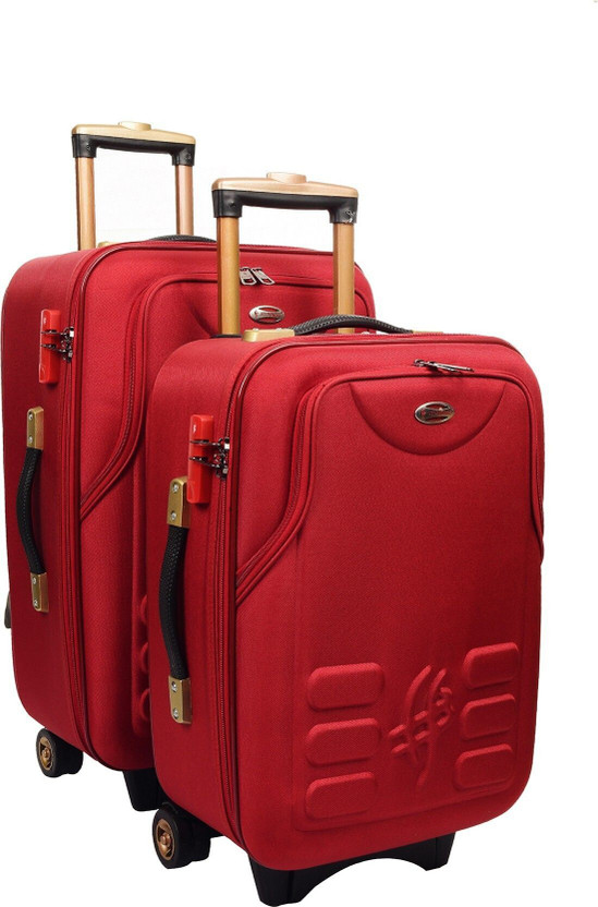 STUNNERZ ,2 Luggage |20+24 Inch|51+61CM| Combo Set, Trolley Bag Travel Bag Suitcase (pack of 2) Maroon| Cabin & Check-in Set 2 Wheels - 24 inch