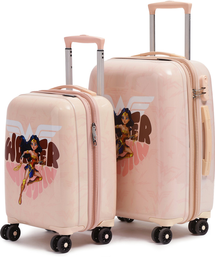 YAYAVAR Wonder Girl OFFICIAL MERCHANDISE KIDS TROLLEY (5 Years International Warranty) Cabin & Check-in Set 8 Wheels - 24 inch