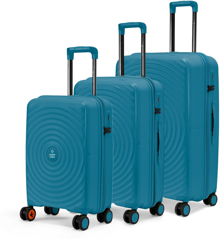NASHER MILES Goa Polypropylene Hard-Sided Trolley Bags 55, 65 & 75 cm Lightweight Durable Cabin & Check-in Set 8 Wheels - 28 inch