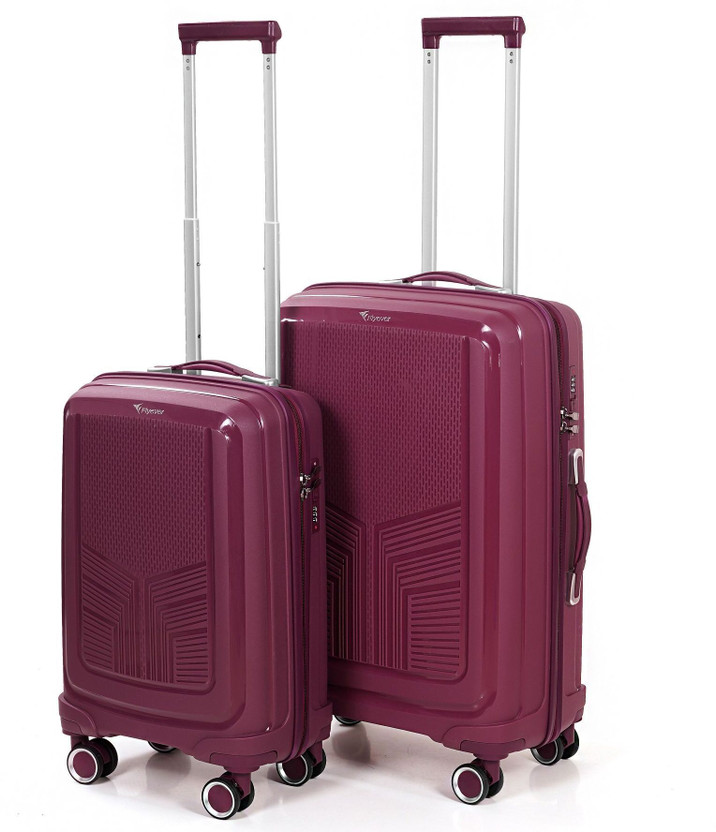 FLYEVER AIRELLON PRO - (Small 55 cm Cabin Size | Medium 66 cm Check-in Size) Cabin & Check-in Set 8 Wheels - 24 inch