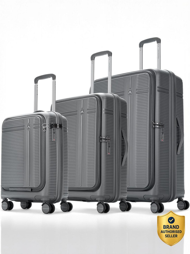 ARISTOCRAT Solana Set of 3 Trolley Bag | Hard Luggage with Laptop Compartment & TSA Lock Cabin & Check-in Set 8 Wheels - 30 inch