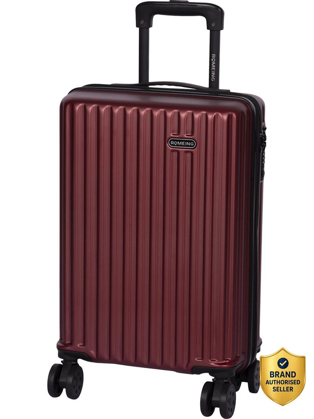 ROMEING ROMEING Genoa Polycarbonate Hard-sided Cabin Luggage WineRed (20 Inch | 55 cm) Trolley Bag Cabin Suitcase 4 Wheels - 20 inch - Flipkart Deal