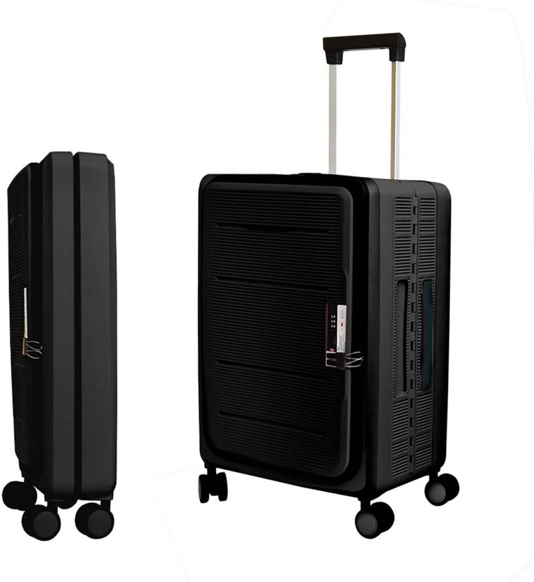 KUBER INDUSTRIES 24inch Lightweight Collapsible Trolley Bags | USHA24B-Black Expandable  Cabin Suitcase 4 Wheels - 24 inch