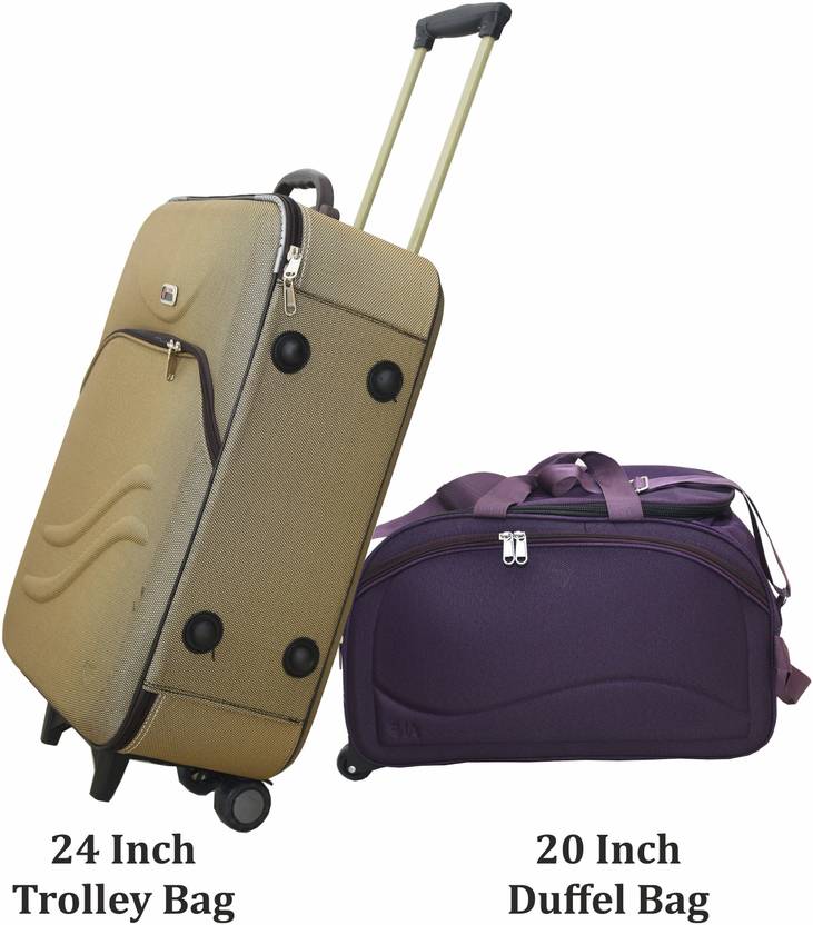 RS Print Trolley Bag Combo set of 2 24" cabin Trolley & Duffel 20