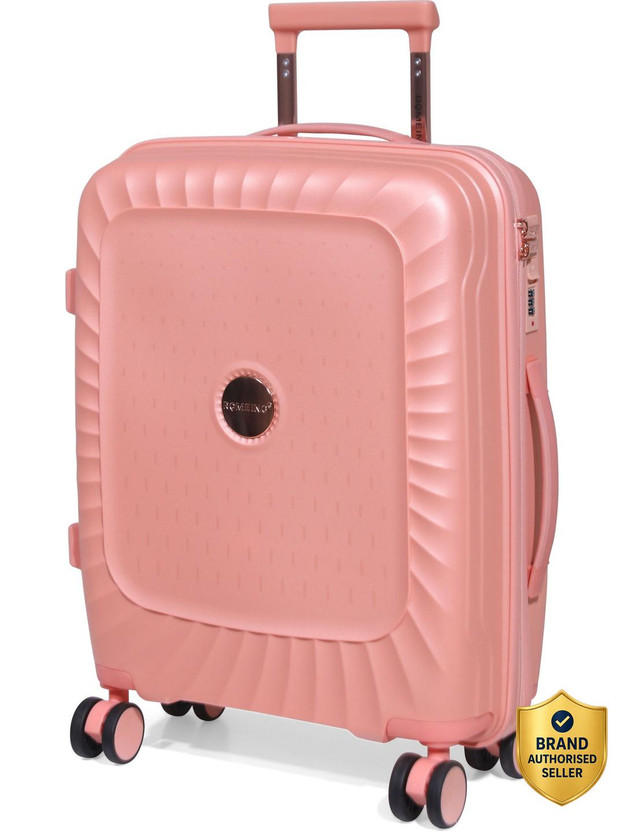 ROMEING ROMEING SICILY 20 inch, Polypropylene Luggage, Hard (Pink 55 cms) Cabin Trolley Bag Cabin Suitcase 8 Wheels - 20 inch - Flipkart Deal