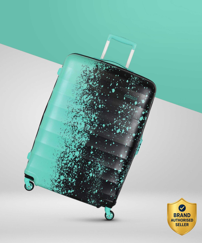 AMERICAN TOURISTER 55cm Green/Black Polycarbonate Cabin Suitcase 4 Wheels - 21 INCH
