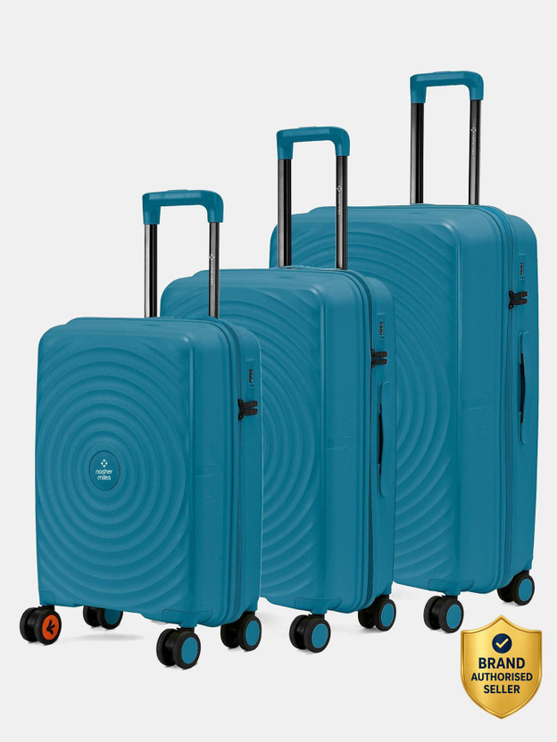 NASHER MILES Goa Polypropylene Hard-Sided Trolley Bags 55, 65 & 75 cm Lightweight Durable Cabin & Check-in Set 8 Wheels - 28 inch