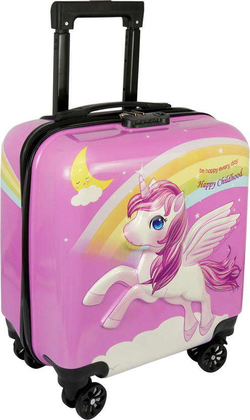 STORITE 360° Rotation, Outing Travelling Luggage Kids Trolley Bag with Adjustable Handle Cabin Suitcase 4 Wheels - 15 inch