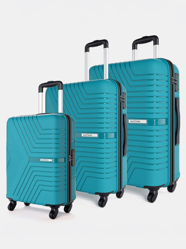 Safari Magnum Zeno Set of 3 (Small 55cm | Medium 65cm | Large 75cm) 4W Cabin & Check-in Set 4 Wheels - 30 Inches