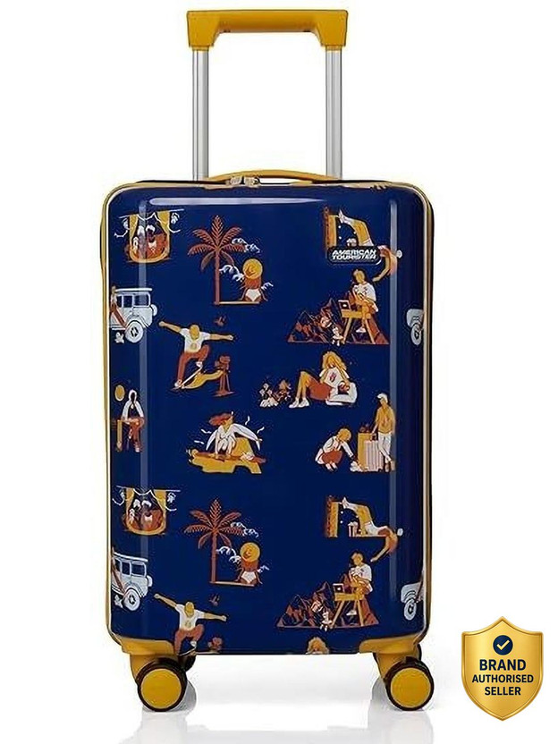AMERICAN AMERICAN TOURISTER Printed hard Suitcase trolley bag with 8 wheel,TSA lock & 3 yrs warranty Cabin Suitcase 8 Wheels - 22 inch - Flipkart Deal