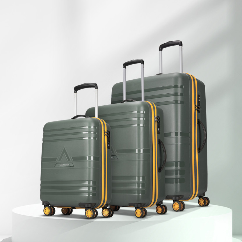 ARISTOCRAT Airstop Max Hard Side Luggage | Trolley Bag With Flushed Combination Lock Cabin & Check-in Set 4 Wheels - 29 Inch