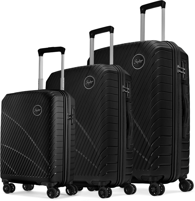 SKYBAGS Streax Set of 3 Trolley Bag 55, 66 & 76cm | Hard Luggage | Combination Lock Cabin & Check-in Set 8 Wheels - 30 inch