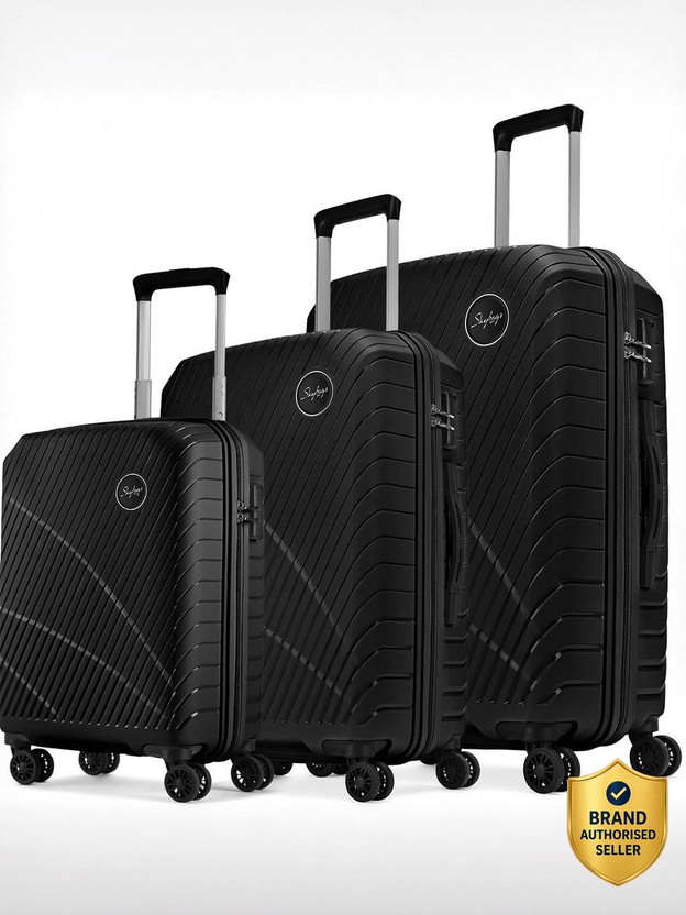 SKYBAGS Streax Set of 3 Trolley Bag 55, 66 & 76cm | Hard Luggage | Combination Lock Cabin & Check-in Set 8 Wheels - 30 inch
