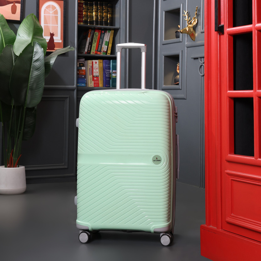JACY LONDON Hard Sided PP 8 Wheel Spinners, Expandable Bag with Combi Lock Check-in Suitcase 8 Wheels - 30 inch