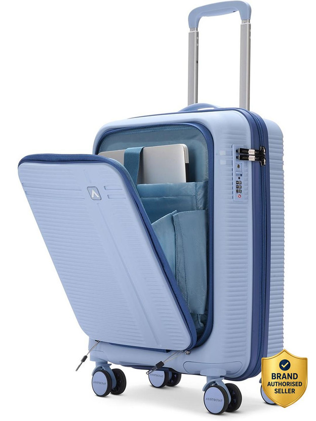 ARISTOCRAT Solana Cabin Trolley Bag | Hard Luggage with Laptop Compartment & TSA Lock Cabin Suitcase 8 Wheels - 21 inch